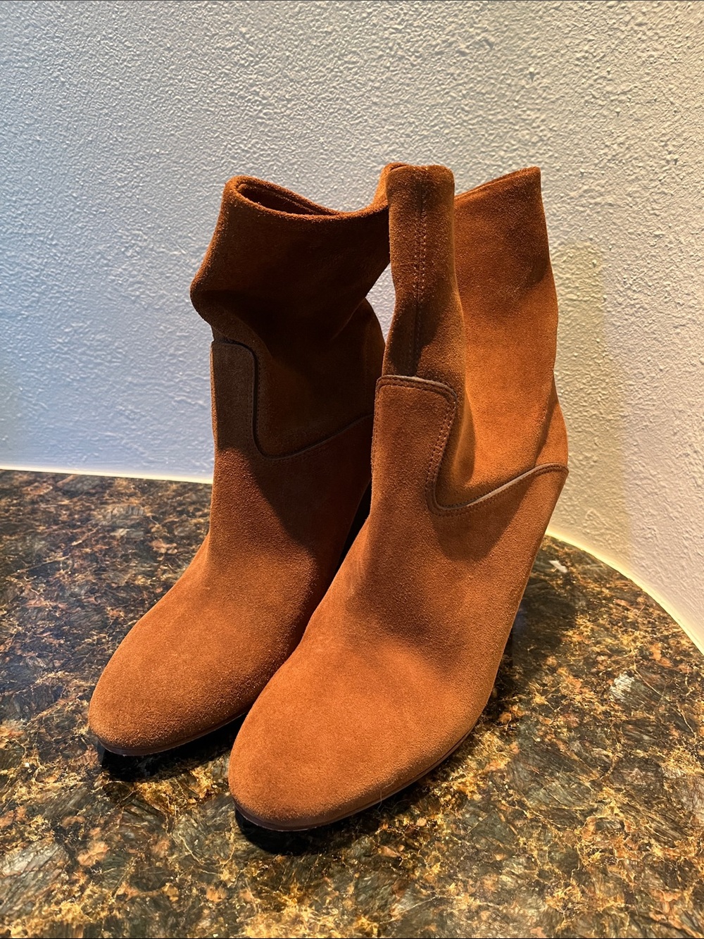 Polo by Ralph Lauren Burnt Orange Suede Ankle Booties